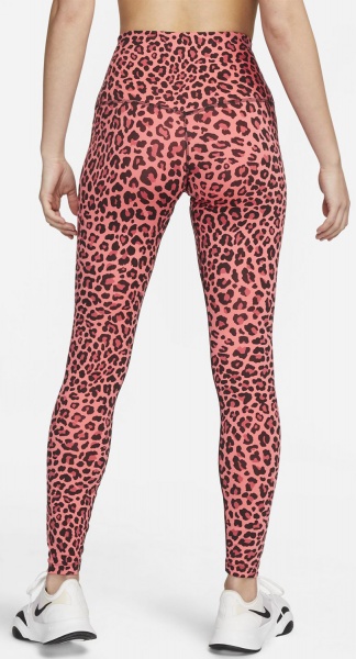 Лосины Nike W NK ONE DF HR TGHT LEOPARD DM7274-611 р.L розовый