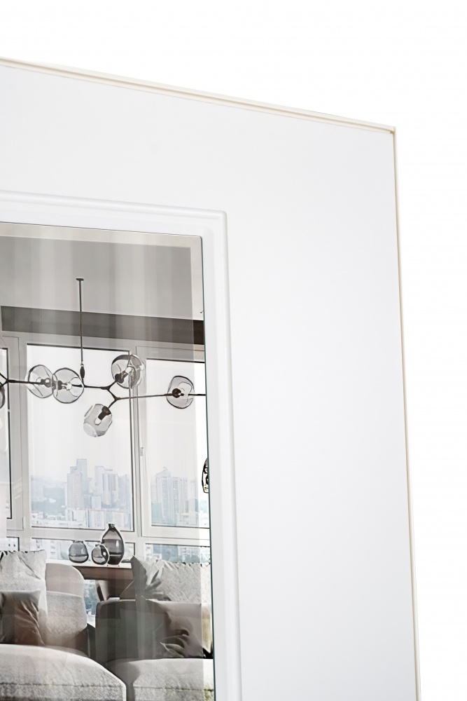 Дверь входная Abwehr КС (562+544) 086L (АСФ)+(СМБ) зеркало асфальт / белый супермат 2050х860 мм левая