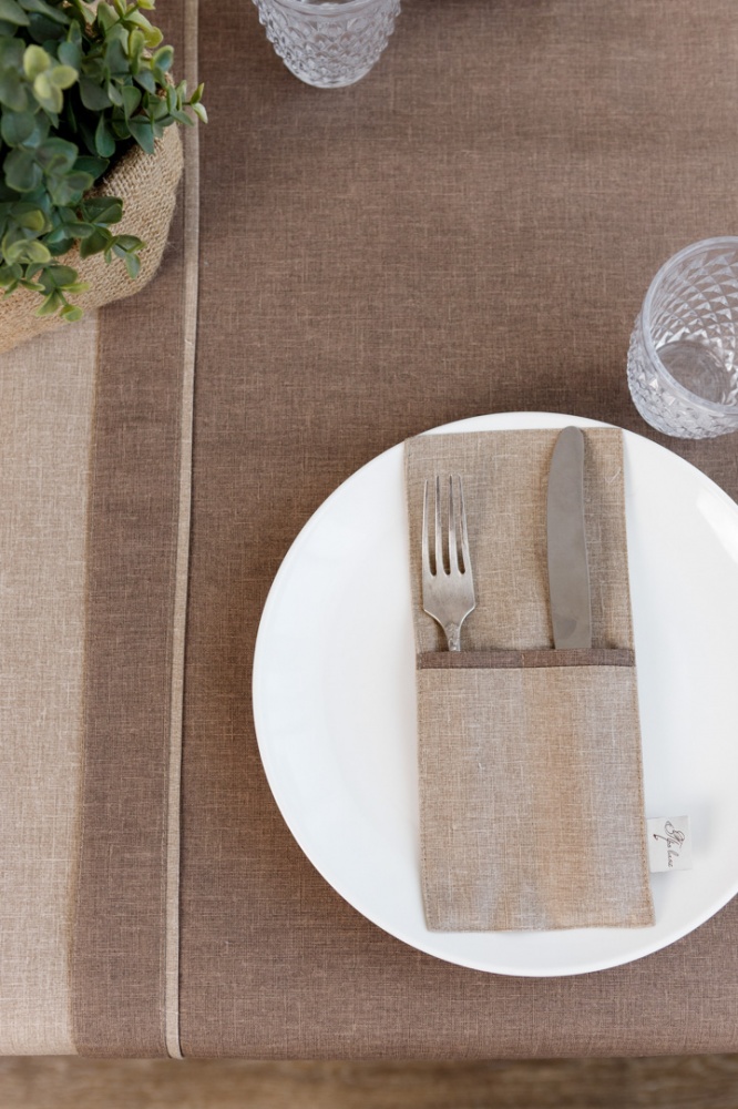 Доріжка (ранер) з подвійним кантом Кориця Коричнева 40x140 см Прованс