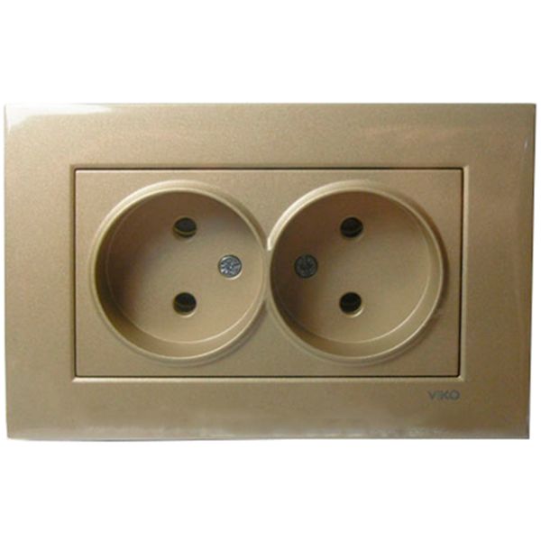Розетка Viko Novella подвійна бронзова