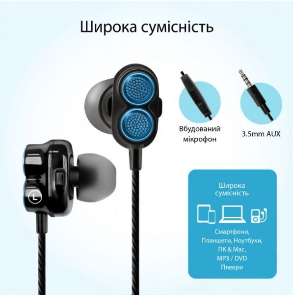 Навушники Promate onyx.blue 