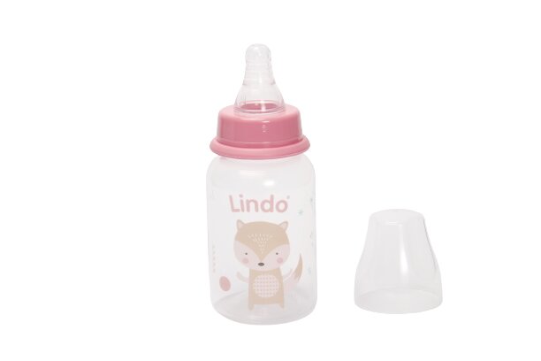 Бутылочка Lindo круглая с силиконовой соской 125 мл Li 142 8850217001428