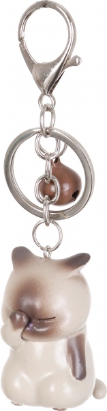 Брелок Розчароване кошеня з дзвіночком сірий