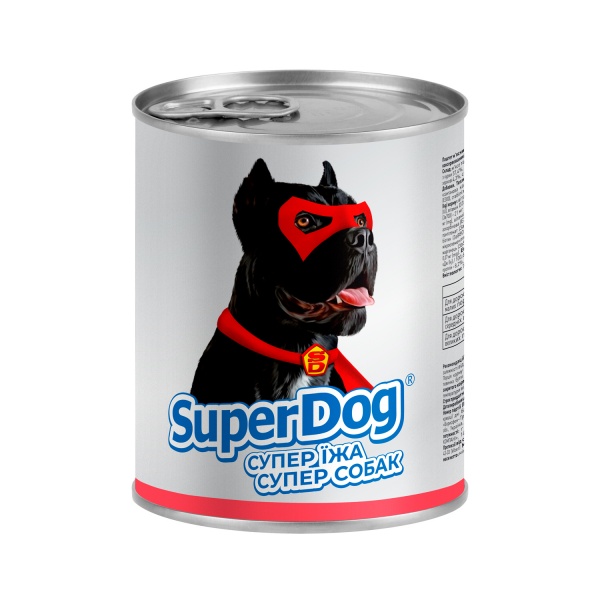 Паштет консервированный для всех пород SuperDog с говядиной 800 г