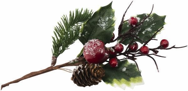 Гілочка декоративна засніжена 30 см HS-101626 AB162  