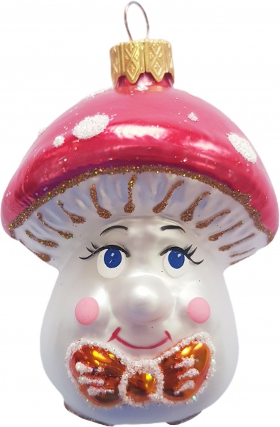 Подвеска Юріта Фигурка Гриб мухомор белый с красным