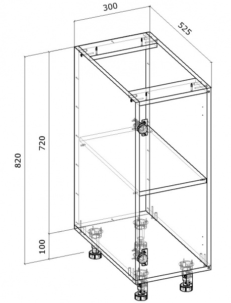 Тумба нижня Грейд розпашна 300x820x522 мм сірий 