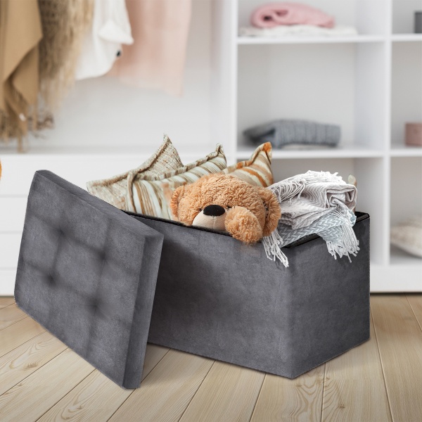 Ящик-пуф MVM TH-06 GRAY 380x760x380 мм