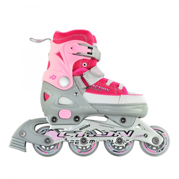 Роликовые коньки Action PW-126B-13-2PINK/33-36 розовый