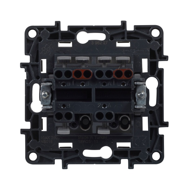 Перемикач прохідний двоклавішний Niloe Step 863308 без підсвітки алюміній