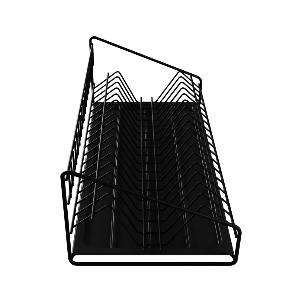 Сушарка для посуду DC однорівнева 600 мм термопластична чорна з бортом