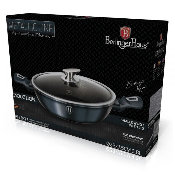 Сотейник с крышкой Metallic Line AQUAMARINE Edition 2,3 л BH 1877 Berlinger