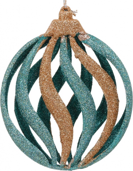 Куля новорічна 17x14x3 см SD019-31A бронзовий