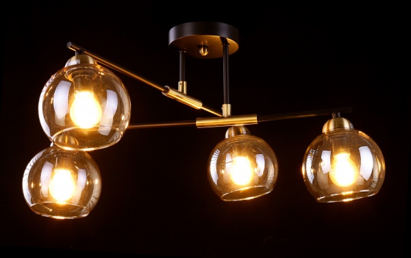 Світильник стельовий Accento lighting Portofino 4x60 Вт E14 чорний/золото ALHu-KC11100-4 