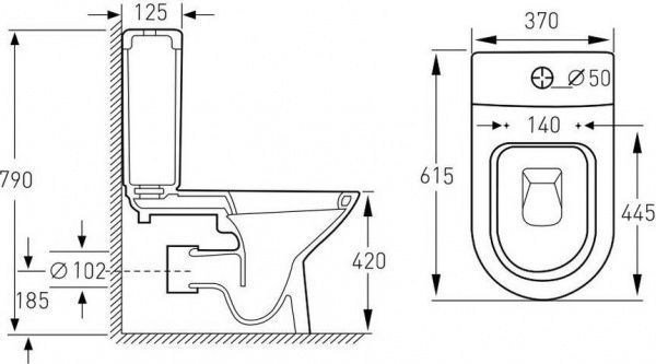 Унитаз-компакт VOLLE Fiesta Rim 13-77-323