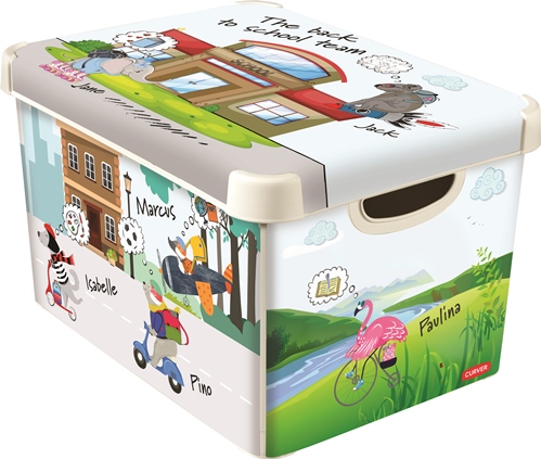 Ящик для зберігання Curver 246179 Deco Stockholm L Back to School 235x395x295 мм