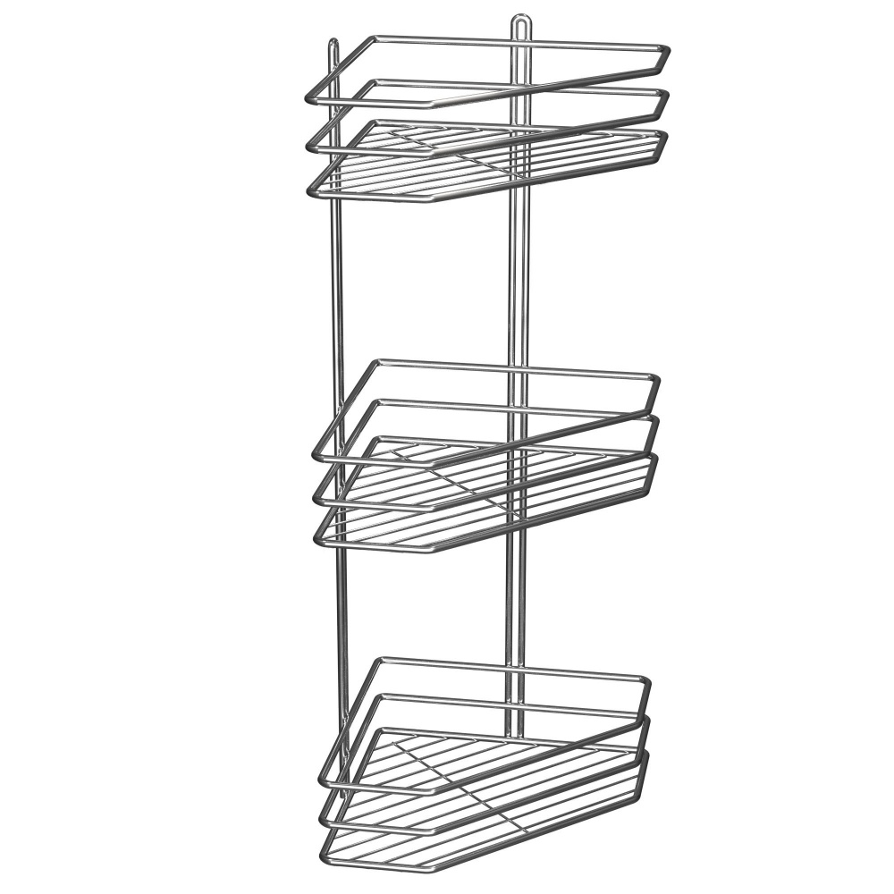Полка для ванной Метал-Стиль угловая 25 см 3-ярусная хром ПВ-25332