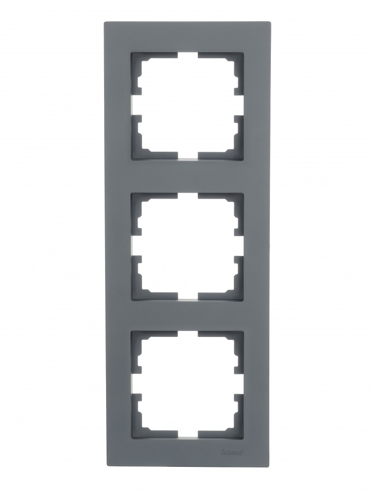 Рамка тримісна Lezard Vesna вертикальна шефілд грей 742-3400-153