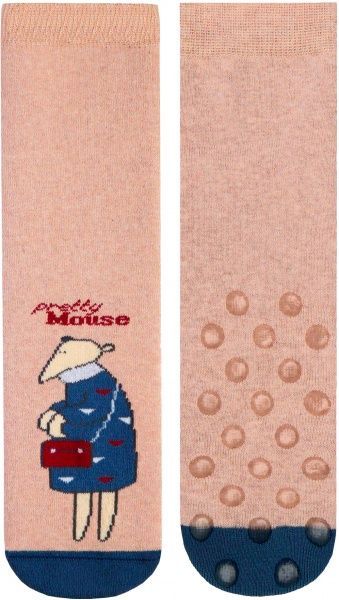 Шкарпетки дитячі Conte-Kids ВЕСЕЛІ НІЖКИ (махрові, проти ковзання) мал. 295 17С-45СП р.20 бежевий з малюнком 