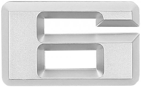 Цифра 6 пластик матовый хром 37 мм Larvij