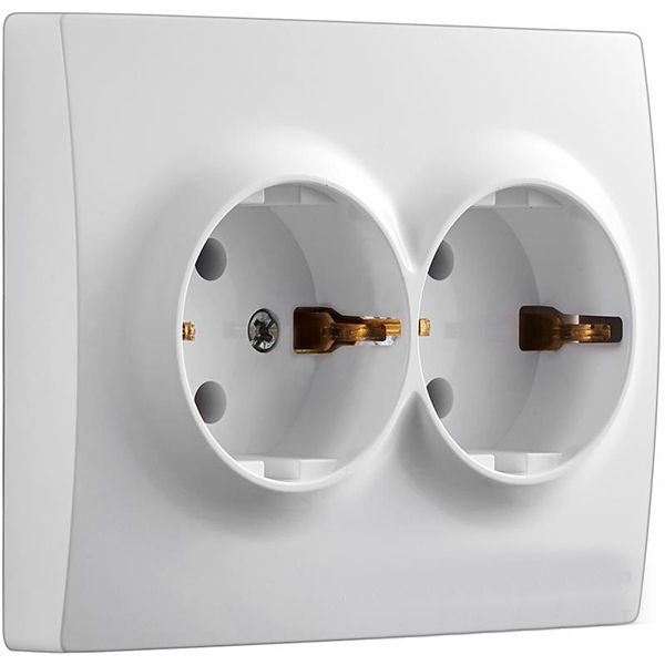 Розетка Underprice 706-0202-127B с заземлением белая