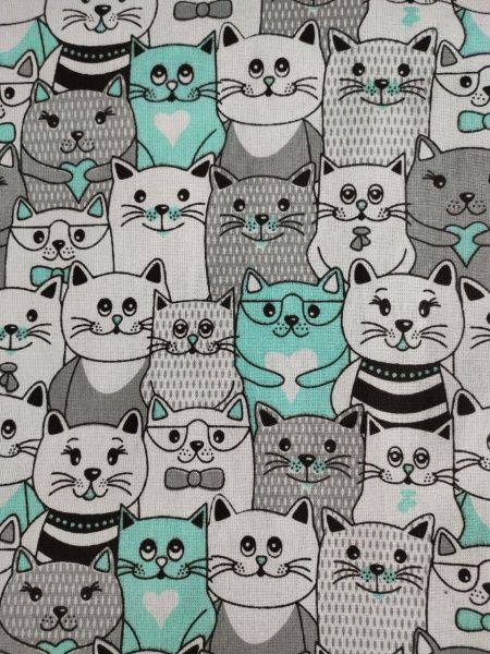 Комплект постельного белья Стильные коты 1,5 бело-черно-серый UP! (Underprice) 