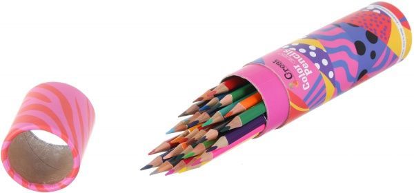 Олівці кольорові Abstraction рожевий в тубусі 24 шт.