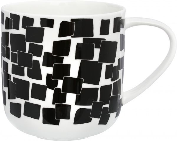 Чашка для чаю Coppa 400 мл чорні квадрати 9102014 ASA