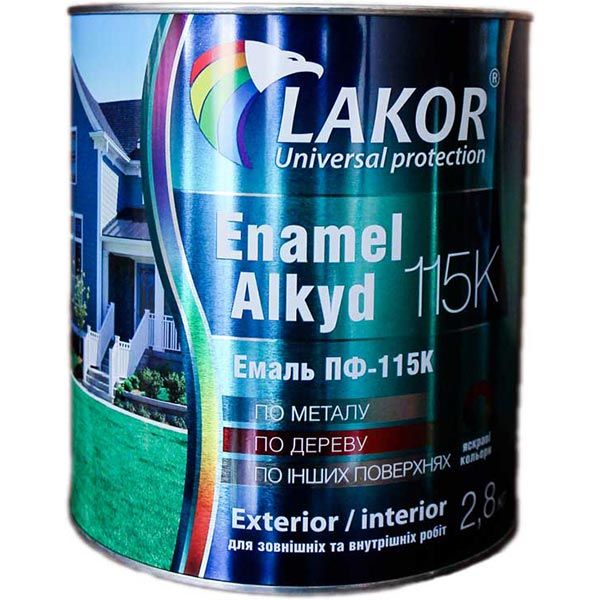 Емаль Lakor ПФ-115-К салатна 2.8 кг