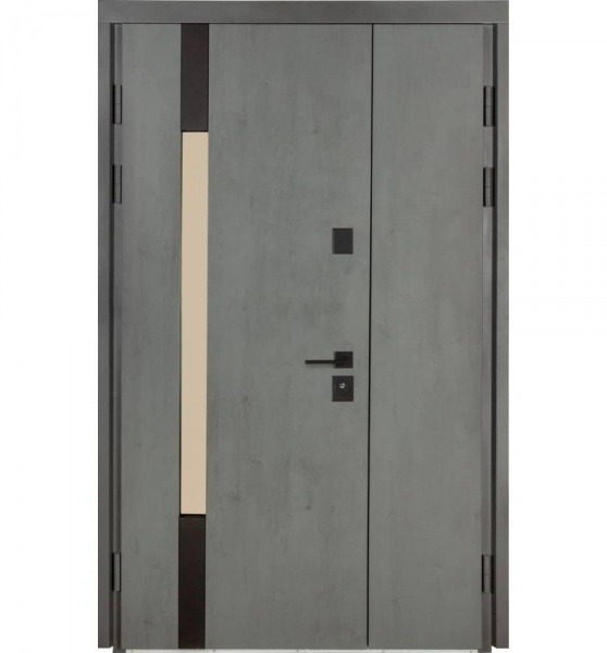 Двері вхідні Булат Термо House-705 склопакет антрацит 2050x1200 мм ліві