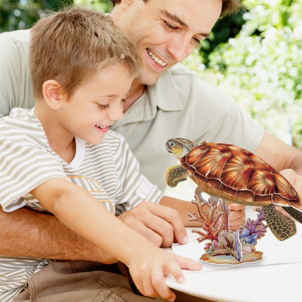 3D-пазл CubicFun Трехмерная головоломка-конструктор Исчезающие животные Морская Черепаха DS1080h