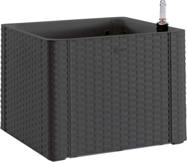 Горщик пластиковий Stefanplast Deluxe квадратний 35л антрацит (75702) 