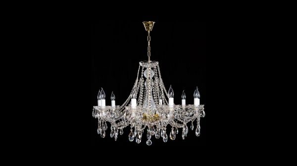 Люстра подвесная Crystal Life 10x40 Вт E14 золото A1330LM-10GO 