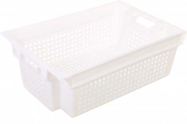 Ящик Полімерцентр поворотний 180 перфорований 600х400х200 мм білий