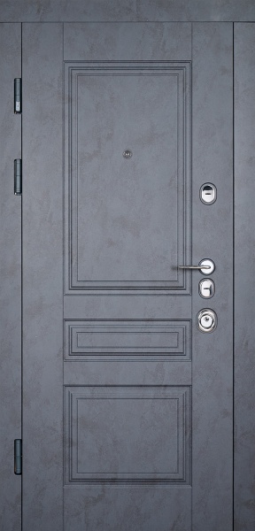 Двері вхідні Abwehr MG3 335 096П (БТ + Б) моноблок Kale білий / бетон антрацит 2050x960 мм праві