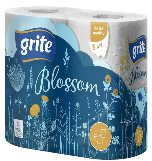 Туалетний папір GRITE Blossom тришаровий 4 шт.