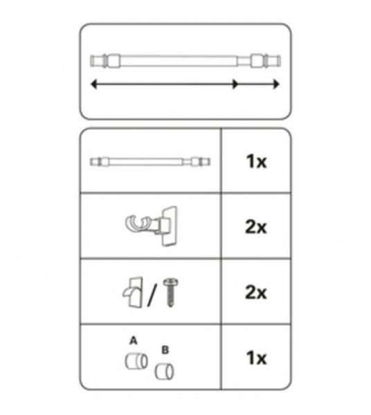 Штанга вітражна Gardinia California одинарний укомплектований 120-225 см білий 
