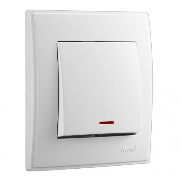 Выключатель одноклавишный Lezard Lesya с подсветкой 10 А 250В белый 705-0202-111
