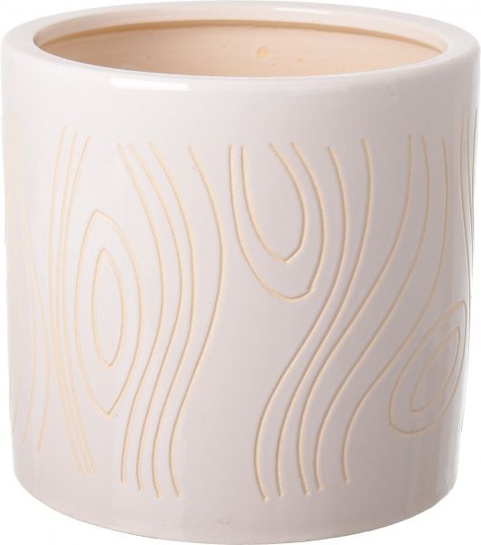 Горщик Viet Thanh Ceramic з блюдцем циліндр з різьбою 25х24 см VT.11155-1 круглий білий 