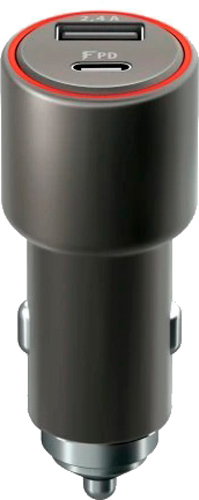 Автомобильное зарядное устройство Forever 2X TYPE-C PD+2,4A (30W) серый 
