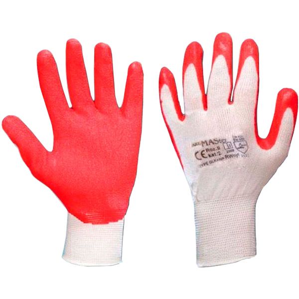 Рукавички ArtMaster з покриттям латекс XL (10) Rwnyl RED 10