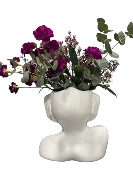 Ваза керамическая Nana ceramics Леди 22 см белый глянец