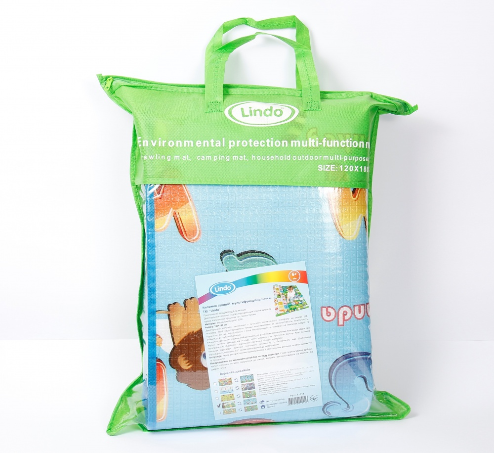 Игровой коврик Lindo Звери 180х120 см F 1011