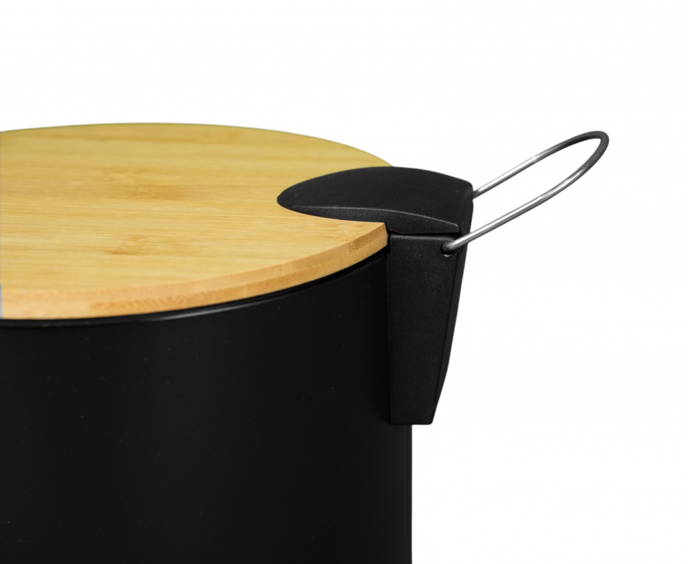 Ведро с педалью Fabrika BAMBOO 5 л Soft Close Black (FK-SB3002B)