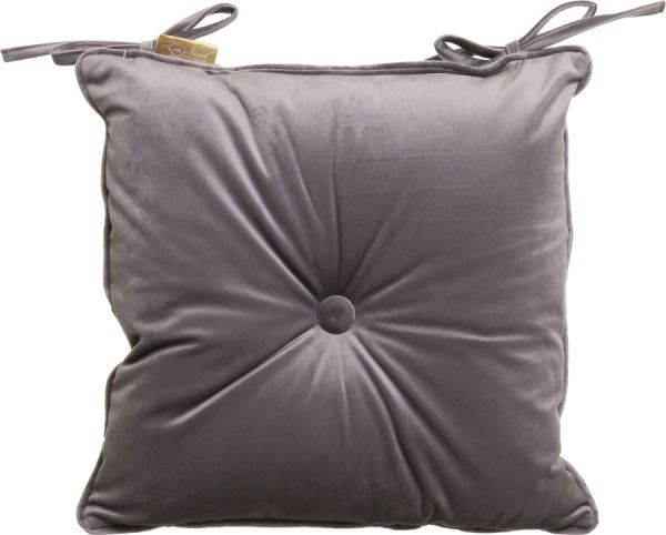 Подушка на стілець Велюр 40х40 см сірий La Nuit