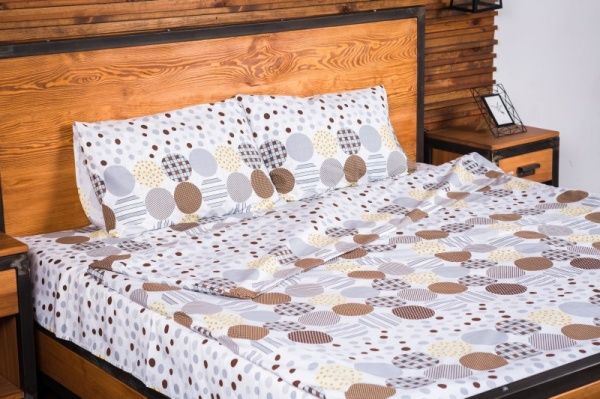 Комплект постільної білизни Тетріс 1,5 біло-блакитнийкоричневий Rigel 