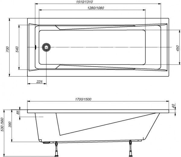 Ванна EGO 150x70 Smart 150x70 см