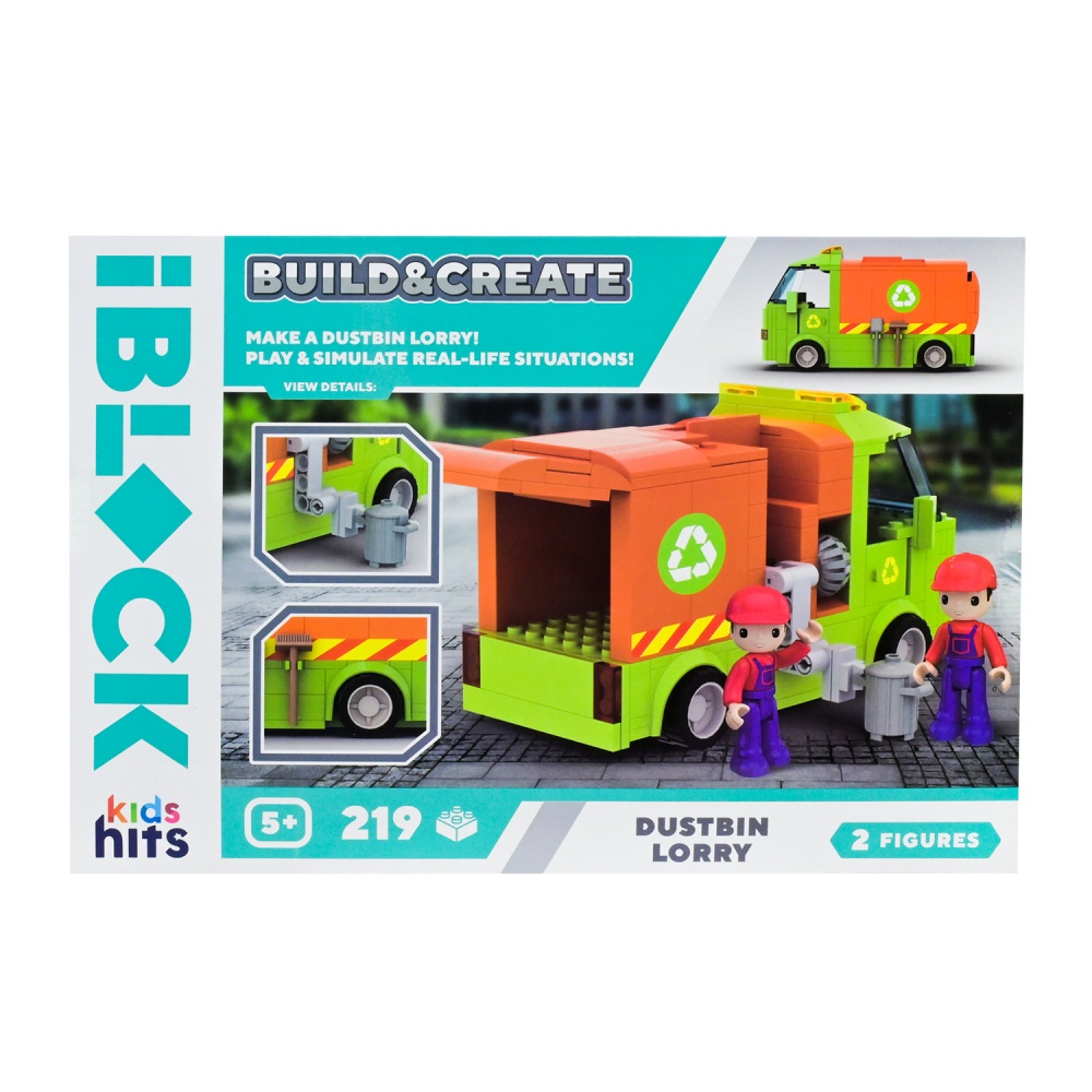 Іграшка-конструктор Shantou Kids hits IBLOCK JUNIOR Вантажівка для збору сміття 219 дет. KH17/005/1