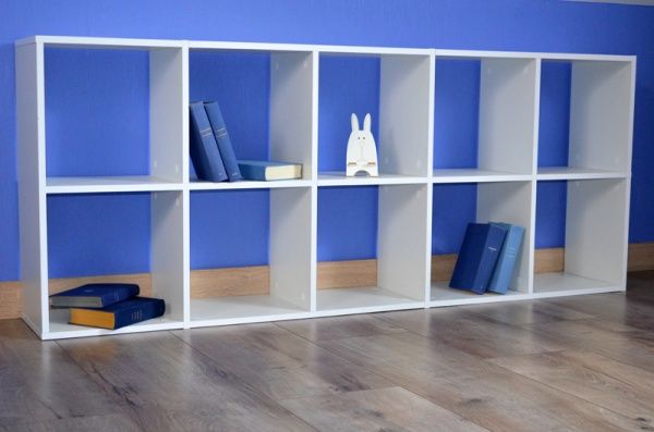 Стелаж Inteo КУБУС 2х5 (16 мм) 724x1786x290 мм білий 