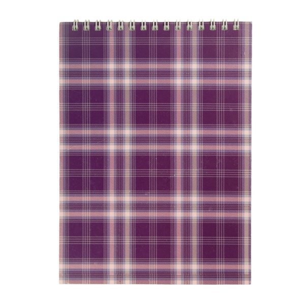 Блокнот на пружине сверху А5 48 л. Shotlandka клетка картонная обложка, фиолетовый BM.2470-07 Buromax